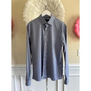 Tommy Hilfiger Long Sleeve Button Down Slim Fit Stretch Shirt Size 17 36/37